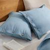imageBedsure Linen Duvet Cover Queen Size  Linen Cotton Blend Bedding Set Soft ampamp Cozy 3 Pieces 1 Duvet Cover 90x90 Inches and 2 Pillowcases Light Khaki Color Cooling Bedding Comforter Sold Separately02  Grey Blue No Comforter