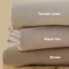 imageBedsure Linen Duvet Cover Queen Size  Linen Cotton Blend Bedding Set Soft ampamp Cozy 3 Pieces 1 Duvet Cover 90x90 Inches and 2 Pillowcases Light Khaki Color Cooling Bedding Comforter Sold Separately17  Brown No Comforter