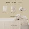 imageBedsure Linen Sheets  Queen Size Bed Blend from Linen Cotton Bedsheets Breathable Cotton Bedsheets Gifts for All Seasons 4 Pieces Linen01  Linen