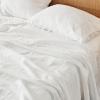 imageBedsure Linen Sheets  Queen Size Bed Blend from Linen Cotton Bedsheets Breathable Cotton Bedsheets Gifts for All Seasons 4 Pieces Linen02  Pure White