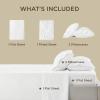 imageBedsure Linen Sheets  Queen Size Bed Blend from Linen Cotton Bedsheets Breathable Cotton Bedsheets Gifts for All Seasons 4 Pieces Linen02  Pure White