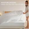 imageBedsure Linen Sheets  Queen Size Bed Blend from Linen Cotton Bedsheets Breathable Cotton Bedsheets Gifts for All Seasons 4 Pieces Linen02  Pure White