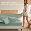 imageBedsure Linen Sheets  Queen Size Bed Blend from Linen Cotton Bedsheets Breathable Cotton Bedsheets Gifts for All Seasons 4 Pieces Linen03  Green