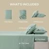 imageBedsure Linen Sheets  Queen Size Bed Blend from Linen Cotton Bedsheets Breathable Cotton Bedsheets Gifts for All Seasons 4 Pieces Linen03  Green