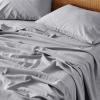 imageBedsure Linen Sheets  Queen Size Bed Blend from Linen Cotton Bedsheets Breathable Cotton Bedsheets Gifts for All Seasons 4 Pieces Linen05  Light Grey