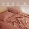 imageBedsure Linen Sheets  Queen Size Bed Blend from Linen Cotton Bedsheets Breathable Cotton Bedsheets Gifts for All Seasons 4 Pieces Linen06  Terracotta