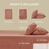 imageBedsure Linen Sheets  Queen Size Bed Blend from Linen Cotton Bedsheets Breathable Cotton Bedsheets Gifts for All Seasons 4 Pieces Linen06  Terracotta