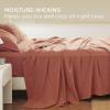 imageBedsure Linen Sheets  Queen Size Bed Blend from Linen Cotton Bedsheets Breathable Cotton Bedsheets Gifts for All Seasons 4 Pieces Linen06  Terracotta