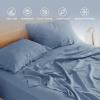 imageBedsure Linen Sheets  Queen Size Bed Blend from Linen Cotton Bedsheets Breathable Cotton Bedsheets Gifts for All Seasons 4 Pieces Linen07  Blue