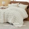 imageBedsure Luxurious Faux Fur Duvet Cover Queen Size Set  Ultra Soft ampamp Fluffy ampamp Cozy ampamp Warm  Elegant Shaggy Bubble Design Bedding with Duvet Cover and Pillow Shams Coconut White