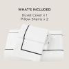 imageBedsure Luxury Hotel Duvet Cover Queen Size 100 White Cotton Embroidery Bedding Set Includes 1 Duvet Cover 90x90 Inches with Zipper Closure ampamp 2 Pillow Shams Comforter Sold Separately03  Embroidery White No Comforter