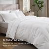 imageBedsure Luxury Hotel Duvet Cover Queen Size 100 White Cotton Embroidery Bedding Set Includes 1 Duvet Cover 90x90 Inches with Zipper Closure ampamp 2 Pillow Shams Comforter Sold Separately04  Rope White No Comforter