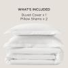 imageBedsure Luxury Hotel Duvet Cover Queen Size 100 White Cotton Embroidery Bedding Set Includes 1 Duvet Cover 90x90 Inches with Zipper Closure ampamp 2 Pillow Shams Comforter Sold Separately04  Rope White No Comforter