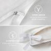 imageBedsure Luxury Hotel Duvet Cover Queen Size 100 White Cotton Embroidery Bedding Set Includes 1 Duvet Cover 90x90 Inches with Zipper Closure ampamp 2 Pillow Shams Comforter Sold Separately02  Curly Frame White No Comforter