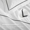imageBedsure Luxury Hotel Duvet Cover Queen Size 100 White Cotton Embroidery Bedding Set Includes 1 Duvet Cover 90x90 Inches with Zipper Closure ampamp 2 Pillow Shams Comforter Sold Separately03  Embroidery White No Comforter