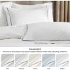 imageBedsure Luxury Hotel Duvet Cover Queen Size 100 White Cotton Embroidery Bedding Set Includes 1 Duvet Cover 90x90 Inches with Zipper Closure ampamp 2 Pillow Shams Comforter Sold Separately03  Embroidery White No Comforter