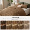 imageBedsure Luxury Velvet Quilt King Size Set  Lightweight Velvet Comforter King Corduroy Cloud Bedspread Coverlet Quilted Bedding Set Soft Winter Quilt with 2 Pillow Shams 106quotx96quot Ivory White05  Caramel Gold
