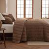 imageBedsure Luxury Velvet Quilt King Size Set  Lightweight Velvet Comforter King Corduroy Cloud Bedspread Coverlet Quilted Bedding Set Soft Winter Quilt with 2 Pillow Shams 106quotx96quot Ivory White07  Brown