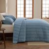imageBedsure Luxury Velvet Quilt King Size Set  Lightweight Velvet Comforter King Corduroy Cloud Bedspread Coverlet Quilted Bedding Set Soft Winter Quilt with 2 Pillow Shams 106quotx96quot Ivory White08  Dusty Blue