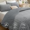 imageBedsure Luxury Velvet Quilt King Size Set  Lightweight Velvet Comforter King Corduroy Cloud Bedspread Coverlet Quilted Bedding Set Soft Winter Quilt with 2 Pillow Shams 106quotx96quot Ivory White02  Sliver Gray
