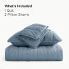 imageBedsure Luxury Velvet Quilt King Size Set  Lightweight Velvet Comforter King Corduroy Cloud Bedspread Coverlet Quilted Bedding Set Soft Winter Quilt with 2 Pillow Shams 106quotx96quot Ivory White08  Dusty Blue