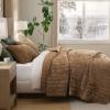 imageBedsure Luxury Velvet Quilt King Size Set  Lightweight Velvet Comforter King Corduroy Cloud Bedspread Coverlet Quilted Bedding Set Soft Winter Quilt with 2 Pillow Shams 106quotx96quot Ivory White05  Caramel Gold