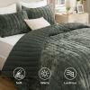 imageBedsure Luxury Velvet Quilt King Size Set  Lightweight Velvet Comforter King Corduroy Cloud Bedspread Coverlet Quilted Bedding Set Soft Winter Quilt with 2 Pillow Shams 106quotx96quot Ivory White01  Olive Green