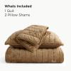 imageBedsure Luxury Velvet Quilt King Size Set  Lightweight Velvet Comforter King Corduroy Cloud Bedspread Coverlet Quilted Bedding Set Soft Winter Quilt with 2 Pillow Shams 106quotx96quot Ivory White05  Caramel Gold