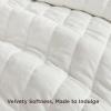 imageBedsure Luxury Velvet Quilt King Size Set  Lightweight Velvet Comforter King Corduroy Cloud Bedspread Coverlet Quilted Bedding Set Soft Winter Quilt with 2 Pillow Shams 106quotx96quot Ivory White04  Cream White