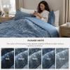 imageBedsure Luxury Velvet Quilt King Size Set  Lightweight Velvet Comforter King Corduroy Cloud Bedspread Coverlet Quilted Bedding Set Soft Winter Quilt with 2 Pillow Shams 106quotx96quot Ivory White03  Blue