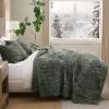 imageBedsure Luxury Velvet Quilt King Size Set  Lightweight Velvet Comforter King Corduroy Cloud Bedspread Coverlet Quilted Bedding Set Soft Winter Quilt with 2 Pillow Shams 106quotx96quot Ivory White01  Olive Green
