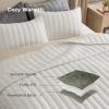 imageBedsure Luxury Velvet Quilt King Size Set  Lightweight Velvet Comforter King Corduroy Cloud Bedspread Coverlet Quilted Bedding Set Soft Winter Quilt with 2 Pillow Shams 106quotx96quot Ivory White04  Cream White