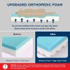 imageBedsure Memory Foam Dog Beds Large Sized Dog  Orthopedic Pet Beds for Crate with Removable Washable Cover and Nonskid Bottom Plush Flannel Fleece Top Pet Mat GreyNavy