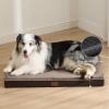 imageBedsure Memory Foam Dog Beds Large Sized Dog  Orthopedic Pet Beds for Crate with Removable Washable Cover and Nonskid Bottom Plush Flannel Fleece Top Pet Mat GreyBrown