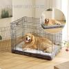 imageBedsure Memory Foam Dog Beds Large Sized Dog  Orthopedic Pet Beds for Crate with Removable Washable Cover and Nonskid Bottom Plush Flannel Fleece Top Pet Mat GreyLight Grey