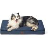 imageBedsure Memory Foam Dog Beds Large Sized Dog  Orthopedic Pet Beds for Crate with Removable Washable Cover and Nonskid Bottom Plush Flannel Fleece Top Pet Mat GreyNavy