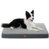 imageBedsure Memory Foam Dog Beds Large Sized Dog  Orthopedic Pet Beds for Crate with Removable Washable Cover and Nonskid Bottom Plush Flannel Fleece Top Pet Mat GreyGrey
