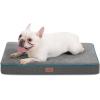 imageBedsure Memory Foam Dog Beds Large Sized Dog  Orthopedic Pet Beds for Crate with Removable Washable Cover and Nonskid Bottom Plush Flannel Fleece Top Pet Mat GreyGrey