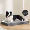 imageBedsure Memory Foam Dog Beds Large Sized Dog  Orthopedic Pet Beds for Crate with Removable Washable Cover and Nonskid Bottom Plush Flannel Fleece Top Pet Mat GreyGrey