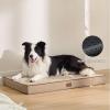 imageBedsure Memory Foam Dog Beds Large Sized Dog  Orthopedic Pet Beds for Crate with Removable Washable Cover and Nonskid Bottom Plush Flannel Fleece Top Pet Mat GreyKhaki
