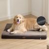imageBedsure Memory Foam Dog Beds Large Sized Dog  Orthopedic Pet Beds for Crate with Removable Washable Cover and Nonskid Bottom Plush Flannel Fleece Top Pet Mat GreyBrown