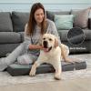 imageBedsure Memory Foam Dog Beds Large Sized Dog  Orthopedic Pet Beds for Crate with Removable Washable Cover and Nonskid Bottom Plush Flannel Fleece Top Pet Mat GreyGrey