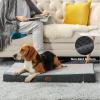 imageBedsure Memory Foam Dog Beds Large Sized Dog  Orthopedic Pet Beds for Crate with Removable Washable Cover and Nonskid Bottom Plush Flannel Fleece Top Pet Mat GreyGrey