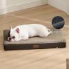 imageBedsure Memory Foam Dog Beds Large Sized Dog  Orthopedic Pet Beds for Crate with Removable Washable Cover and Nonskid Bottom Plush Flannel Fleece Top Pet Mat GreyBrown