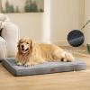 imageBedsure Memory Foam Dog Beds Large Sized Dog  Orthopedic Pet Beds for Crate with Removable Washable Cover and Nonskid Bottom Plush Flannel Fleece Top Pet Mat GreyLight Grey