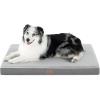 imageBedsure Memory Foam Dog Beds Large Sized Dog  Orthopedic Pet Beds for Crate with Removable Washable Cover and Nonskid Bottom Plush Flannel Fleece Top Pet Mat GreyLight Grey