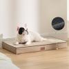 imageBedsure Memory Foam Dog Beds Large Sized Dog  Orthopedic Pet Beds for Crate with Removable Washable Cover and Nonskid Bottom Plush Flannel Fleece Top Pet Mat GreyKhaki