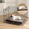 imageBedsure Memory Foam Dog Beds Large Sized Dog  Orthopedic Pet Beds for Crate with Removable Washable Cover and Nonskid Bottom Plush Flannel Fleece Top Pet Mat GreyBrown