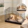 imageBedsure Memory Foam Dog Beds Large Sized Dog  Orthopedic Pet Beds for Crate with Removable Washable Cover and Nonskid Bottom Plush Flannel Fleece Top Pet Mat GreyBrown