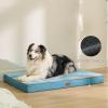 imageBedsure Memory Foam Dog Beds Large Sized Dog  Orthopedic Pet Beds for Crate with Removable Washable Cover and Nonskid Bottom Plush Flannel Fleece Top Pet Mat GreyBlue